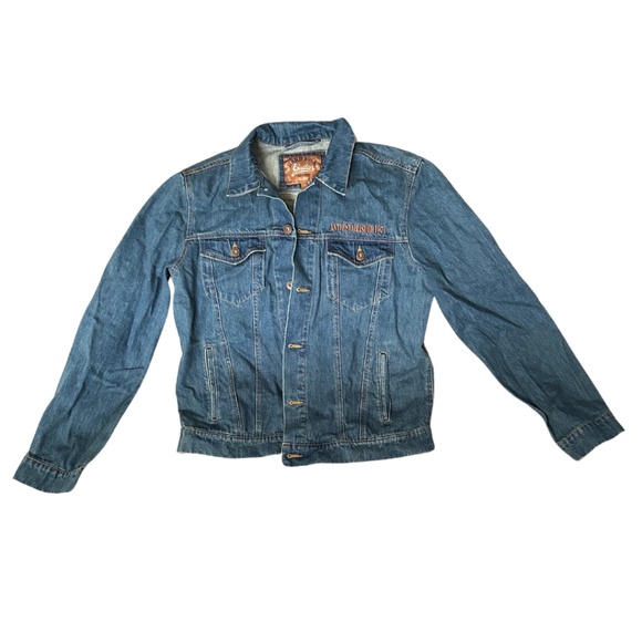 Hard Rock Cafe Las Vegas Denim Jean Jacket Size Large - Picture 2 of 6